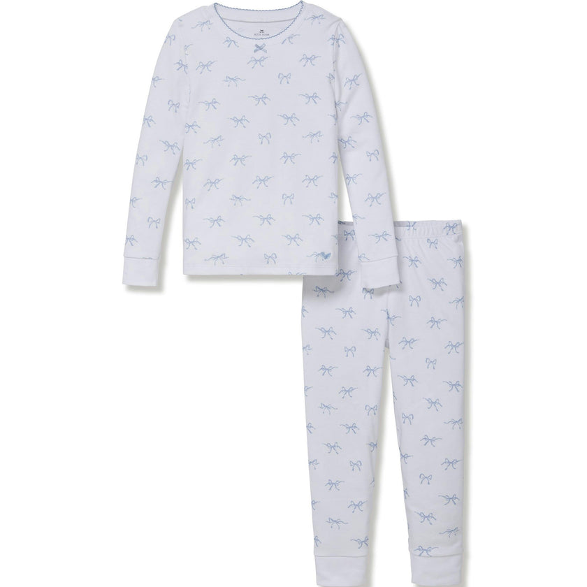 Kid's Pima Snug Fit Pajama Set in Something Blue Bows