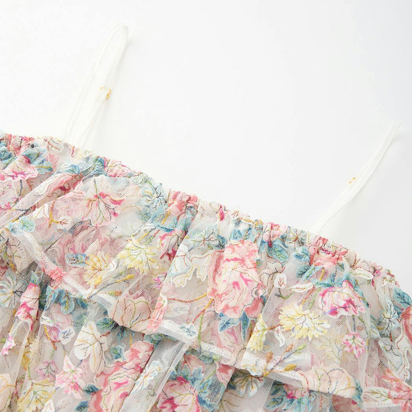Reign Frill Embroidered Mini Dress