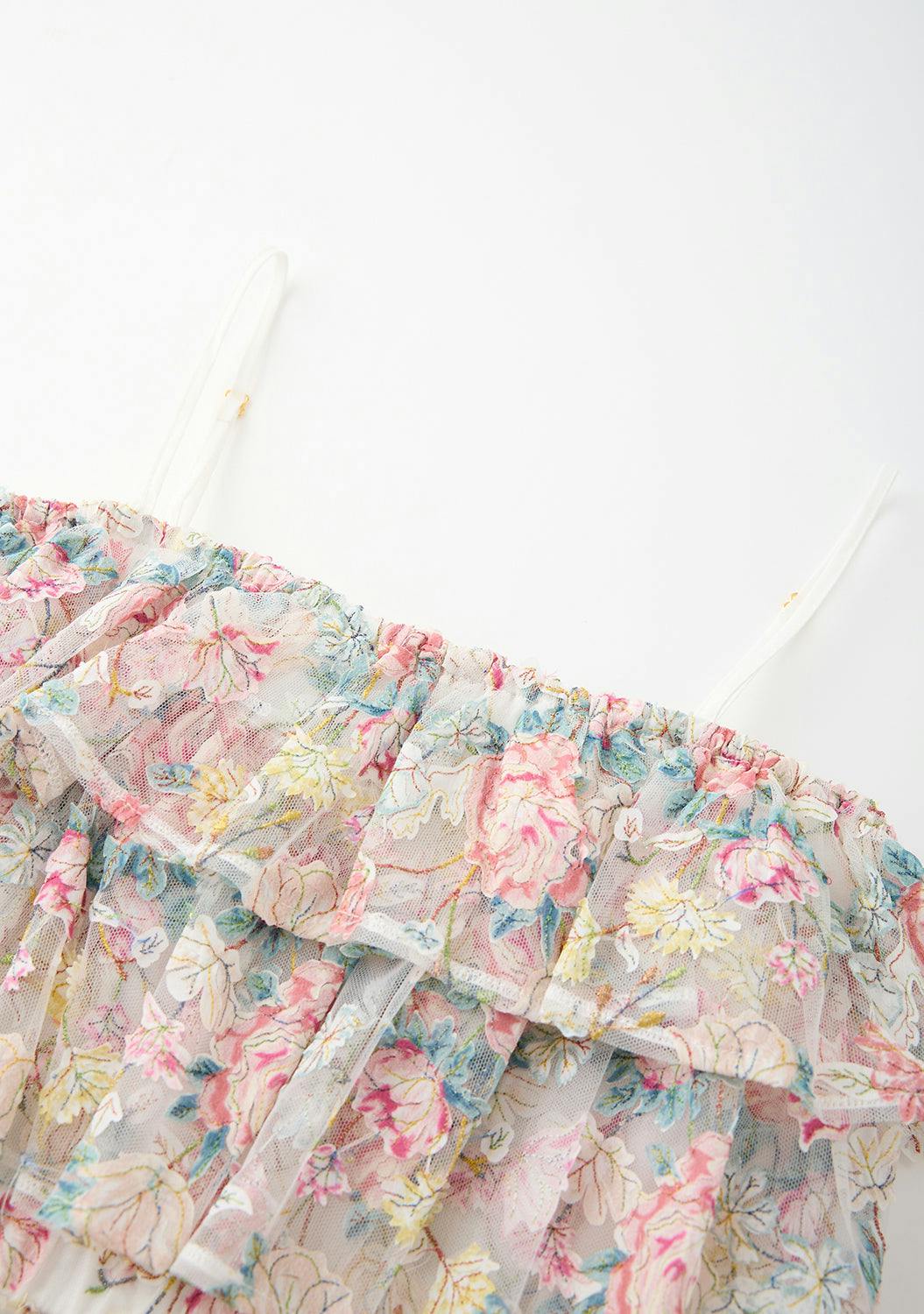 Reign Frill Embroidered Mini Dress