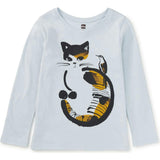 Ink Wash Kitty Graphic Tee, Blue