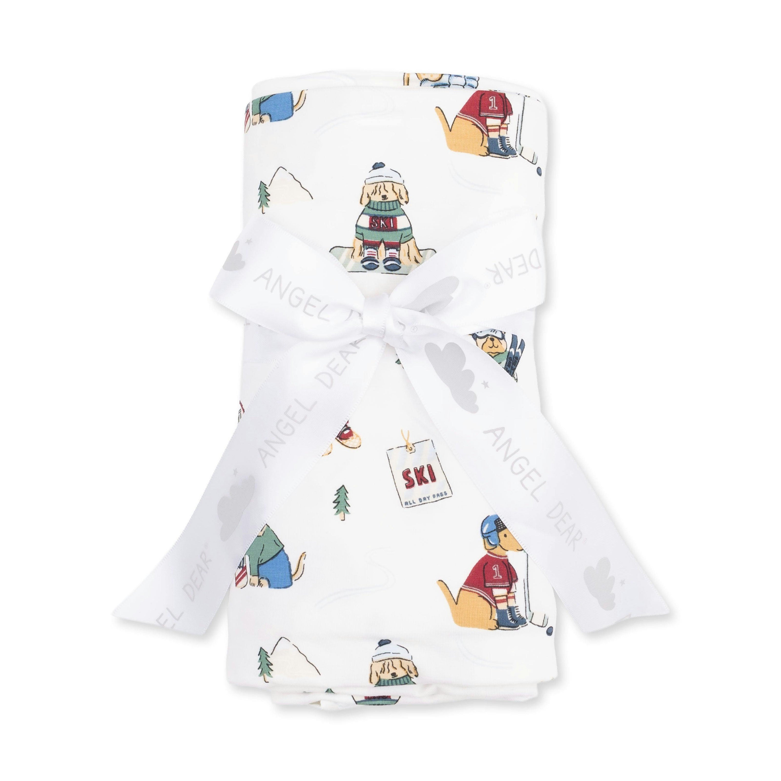 Winter Sports Dogs Green - Swaddle Blanket