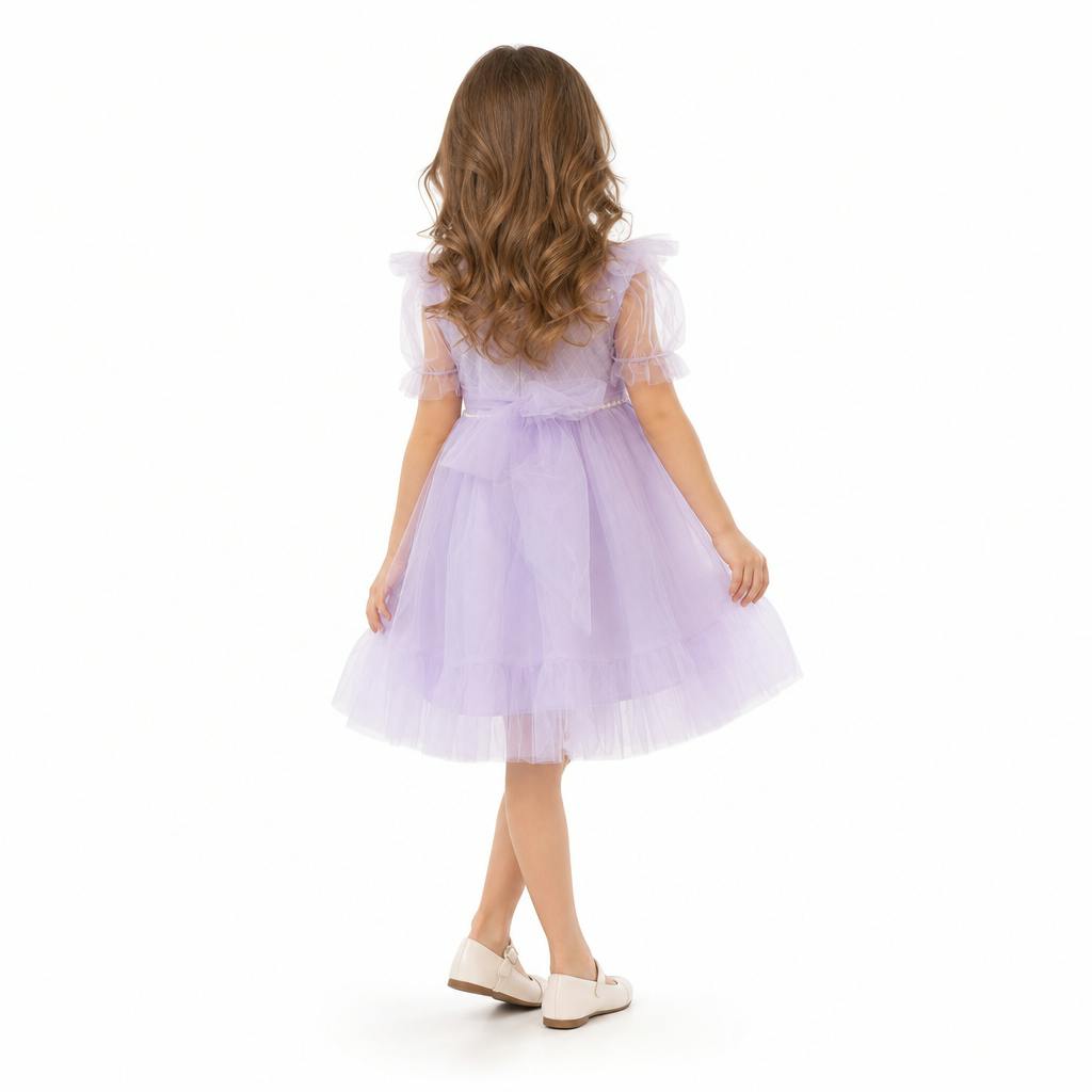 Dreamy Lilac Princess Tulle Birthday Dress for Girls