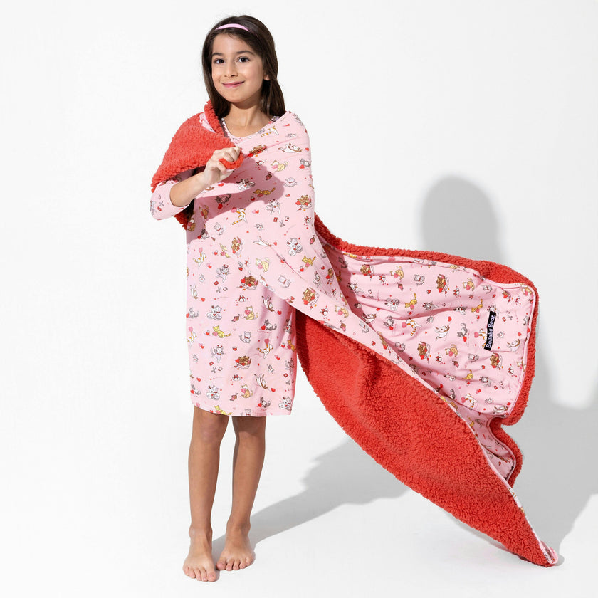 Valentines Kittens Bamboo Girls' Long Sleeve Dress