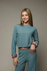 Hacci Rib Long Sleeve Crosscut Pullover