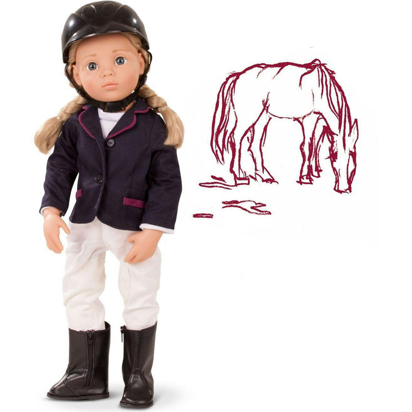 Happy Kidz Anna the Competition Rider Doll - 19" Multi-Jointed Standing Doll Playset