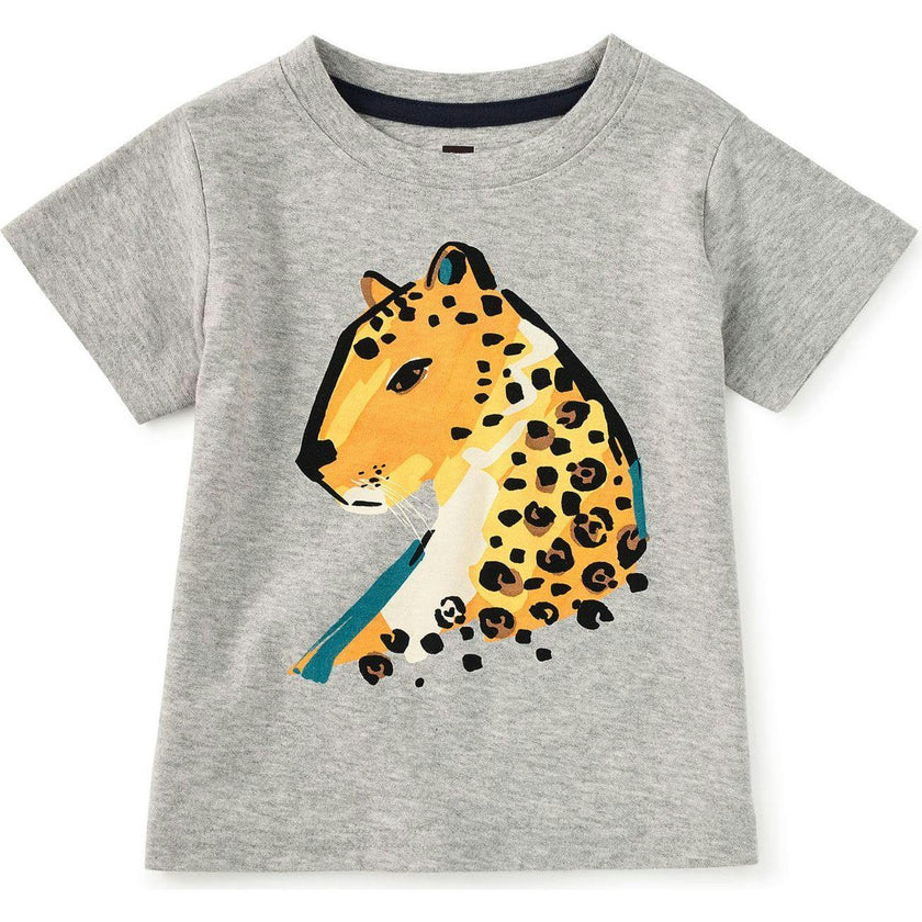 Painted Jaguar Graphic Tee, Grey