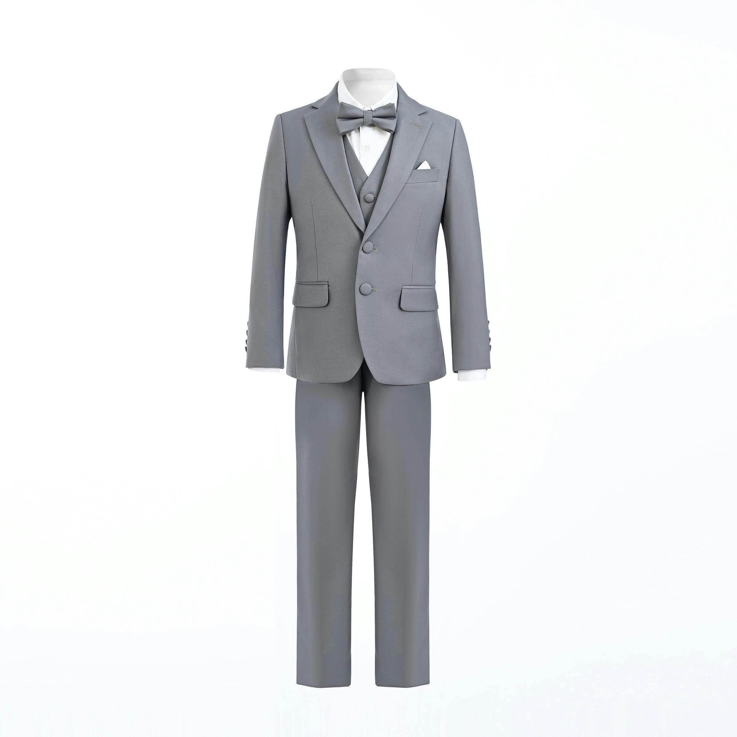 Gray 5pc Peak Lapel Tuxedo