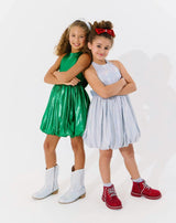 Metallic Bow Bubble Dress