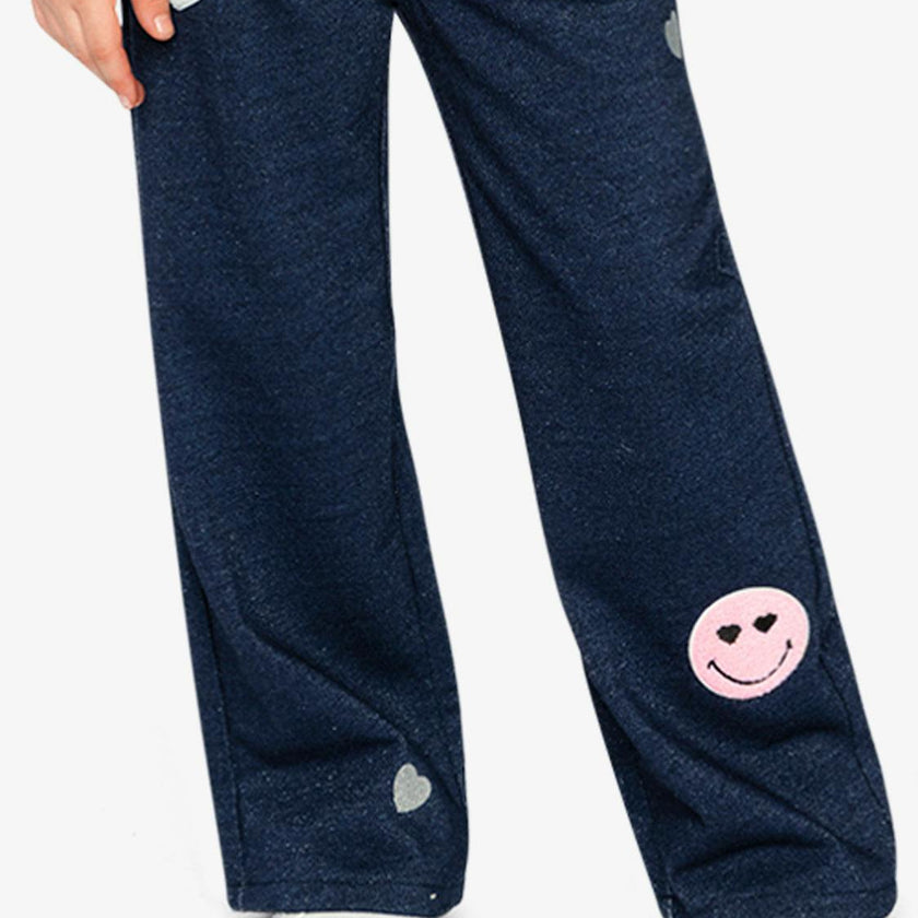 French Terry Pant Navy Blue Denim