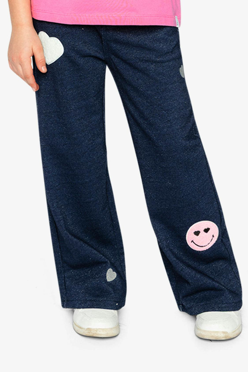 French Terry Pant Navy Blue Denim