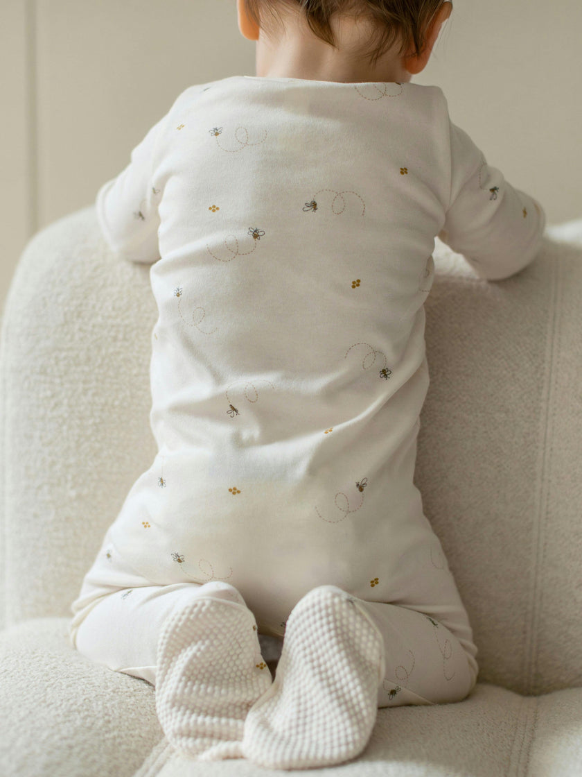 Peyton Zipper Sleeper | Bee / Pewter