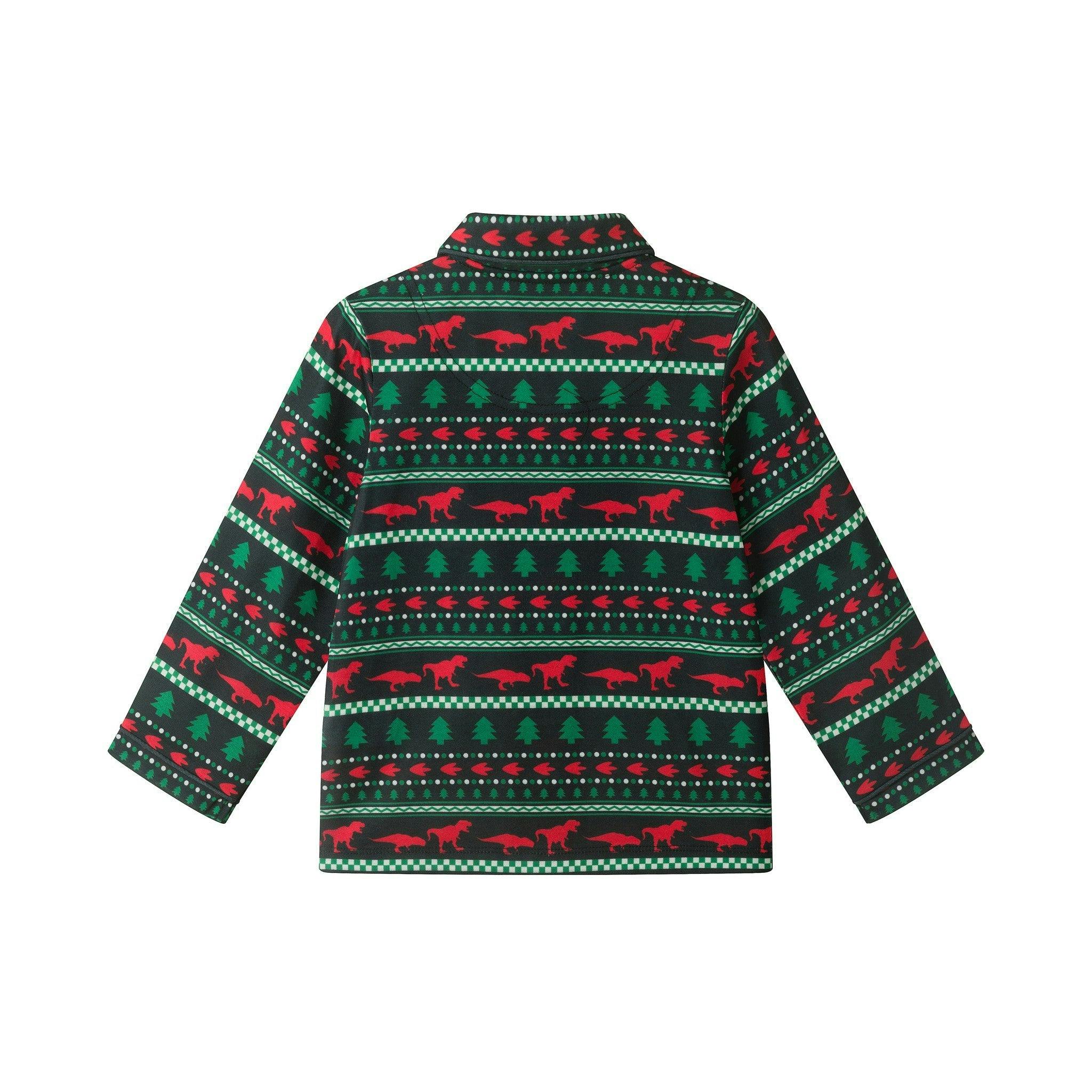 Boys Buttondown Pajama Set | Holiday Dinos