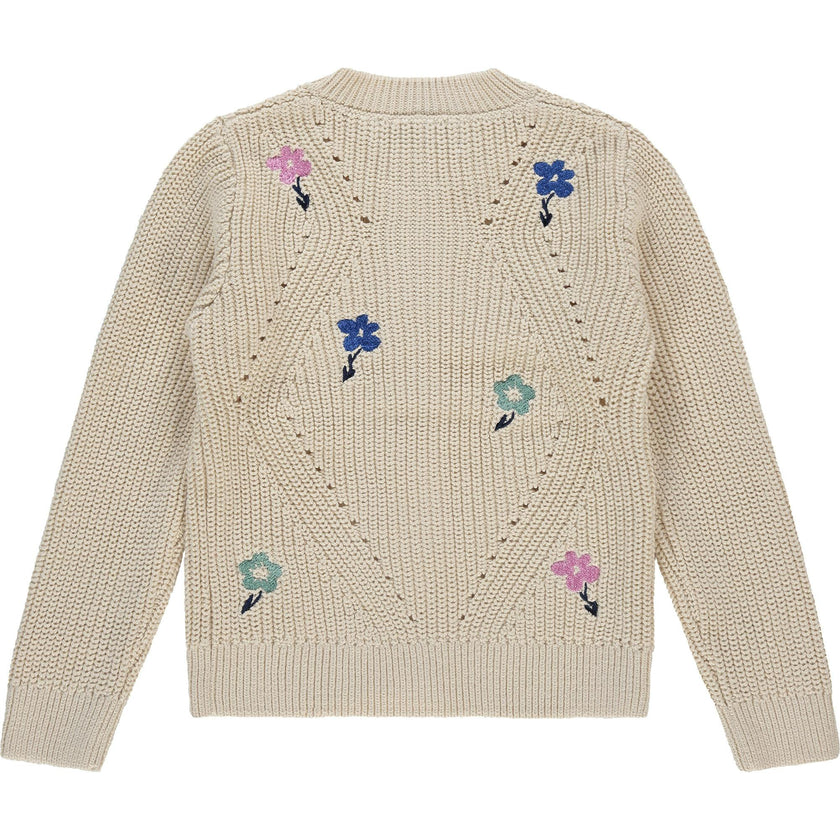 Embroidered Flower Knit Cardigan