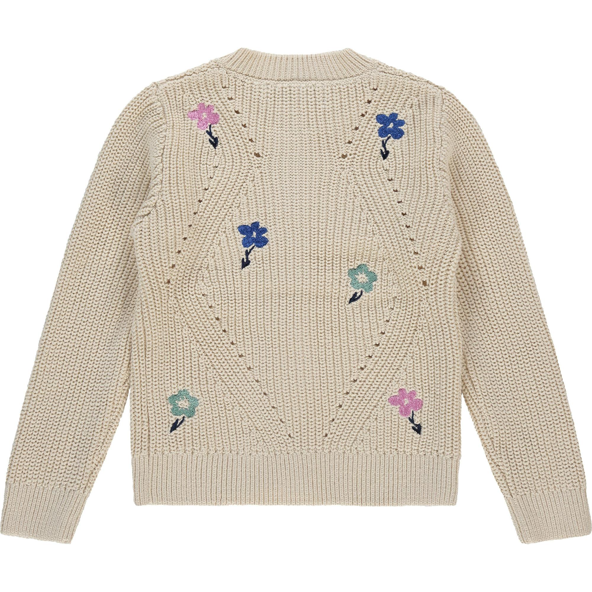 Embroidered Flower Knit Cardigan