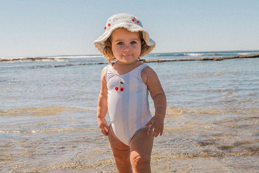 Cherry Swimsuit in Blue Striple