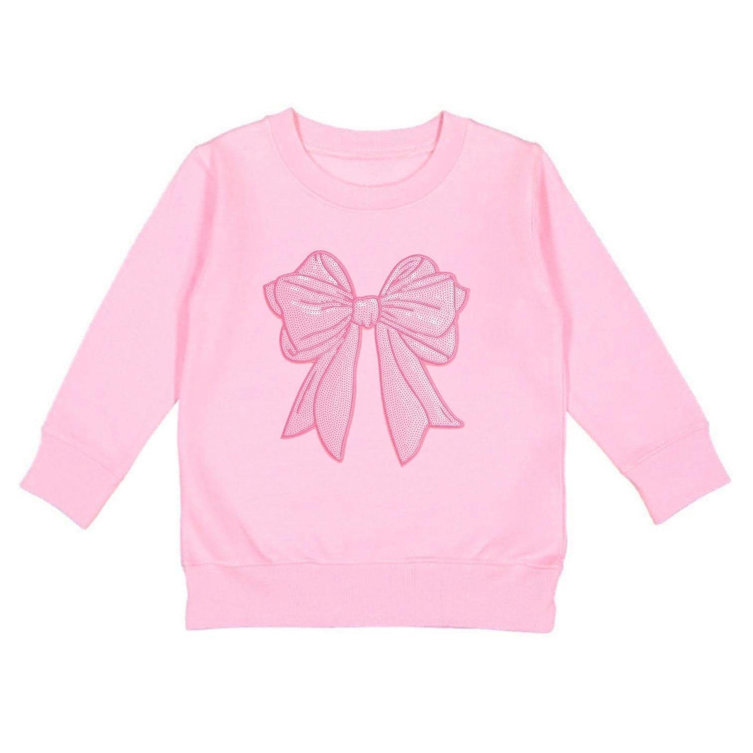 Pink Bow Sequin Patch Sweatshirt