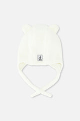 Baby Winter Sherpa Hat With Ear Flaps And Ears Off-White