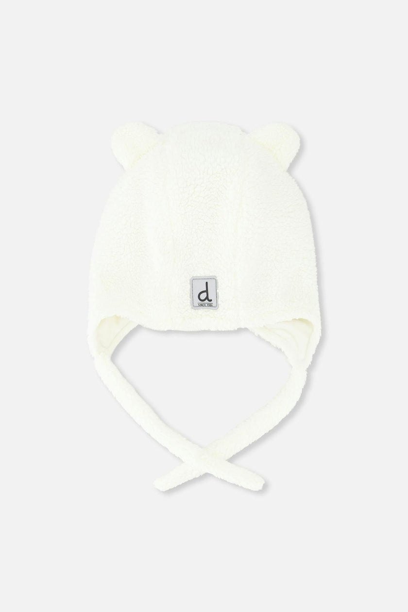 Baby Winter Sherpa Hat With Ear Flaps And Ears Off-White