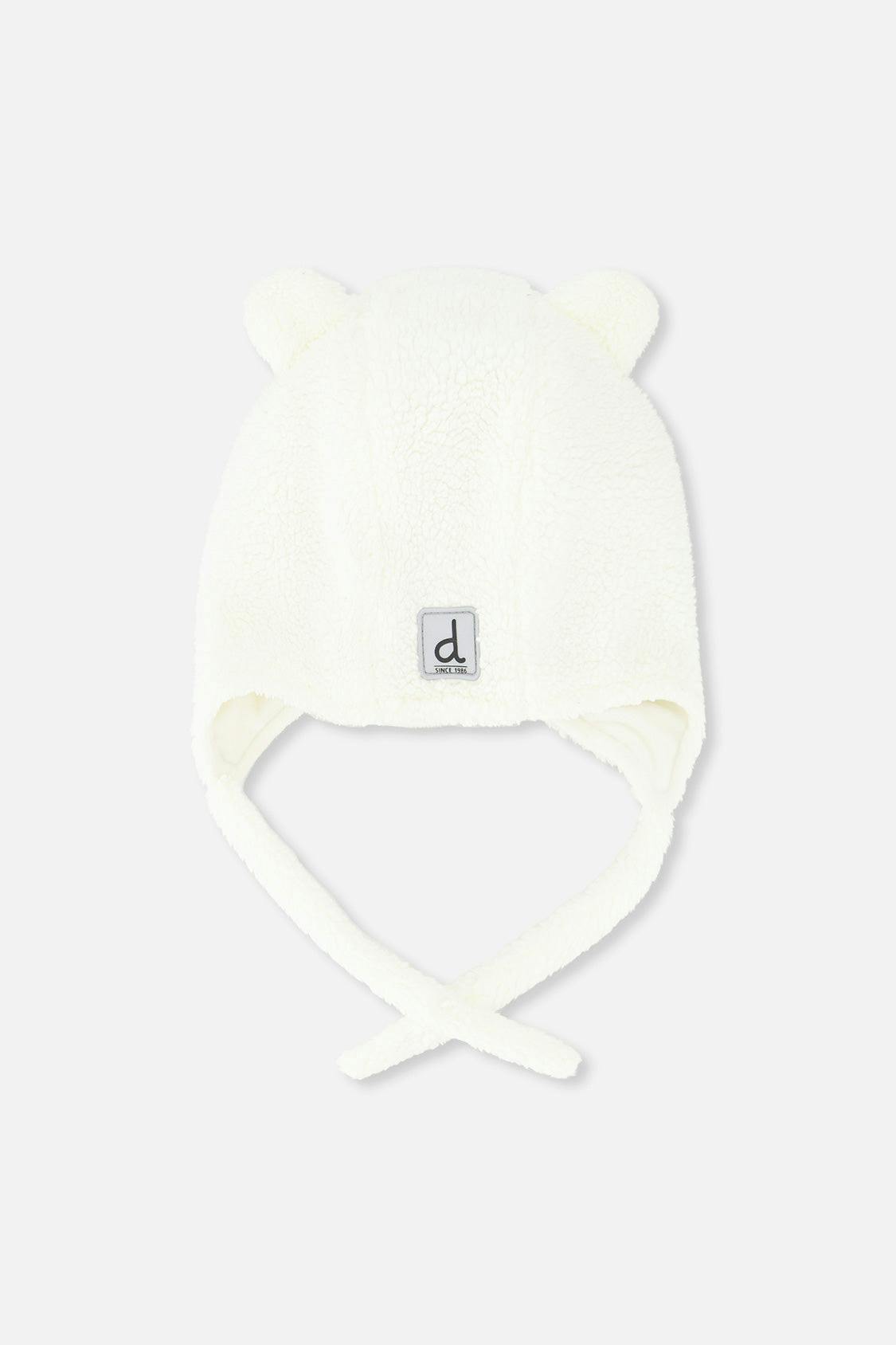 Baby Winter Sherpa Hat With Ear Flaps And Ears Off-White