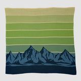 Cotton Sustainable Knit Throw Blanket | Mountain Sunscape