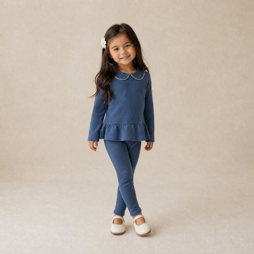 Organic Legging Set of 2 - Indigo Blossom + Navy