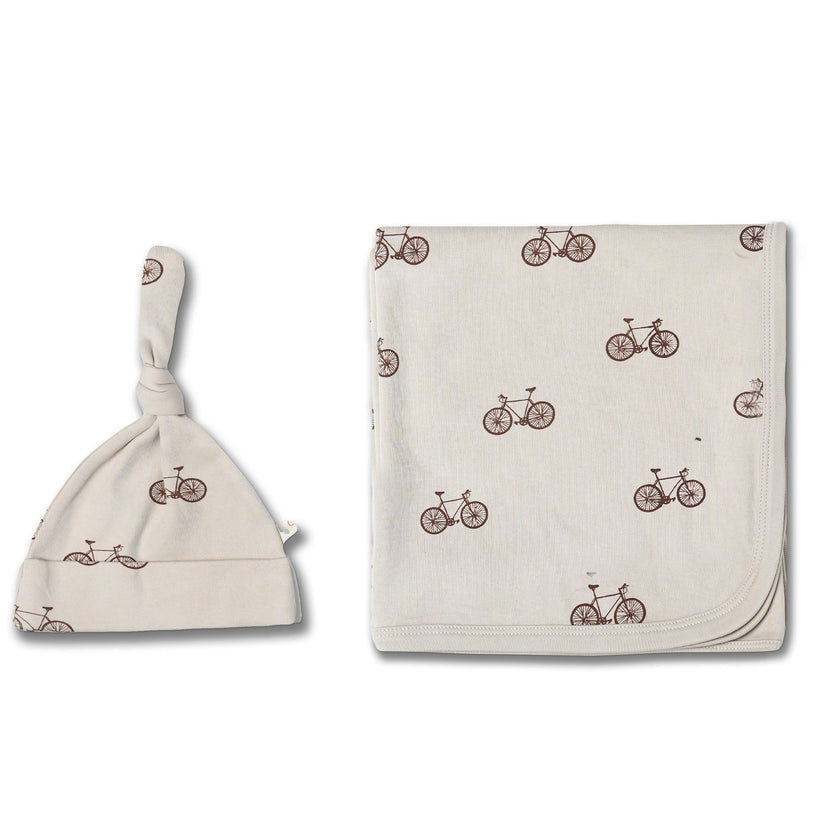 Organic Swaddle Blanket & Hat Set