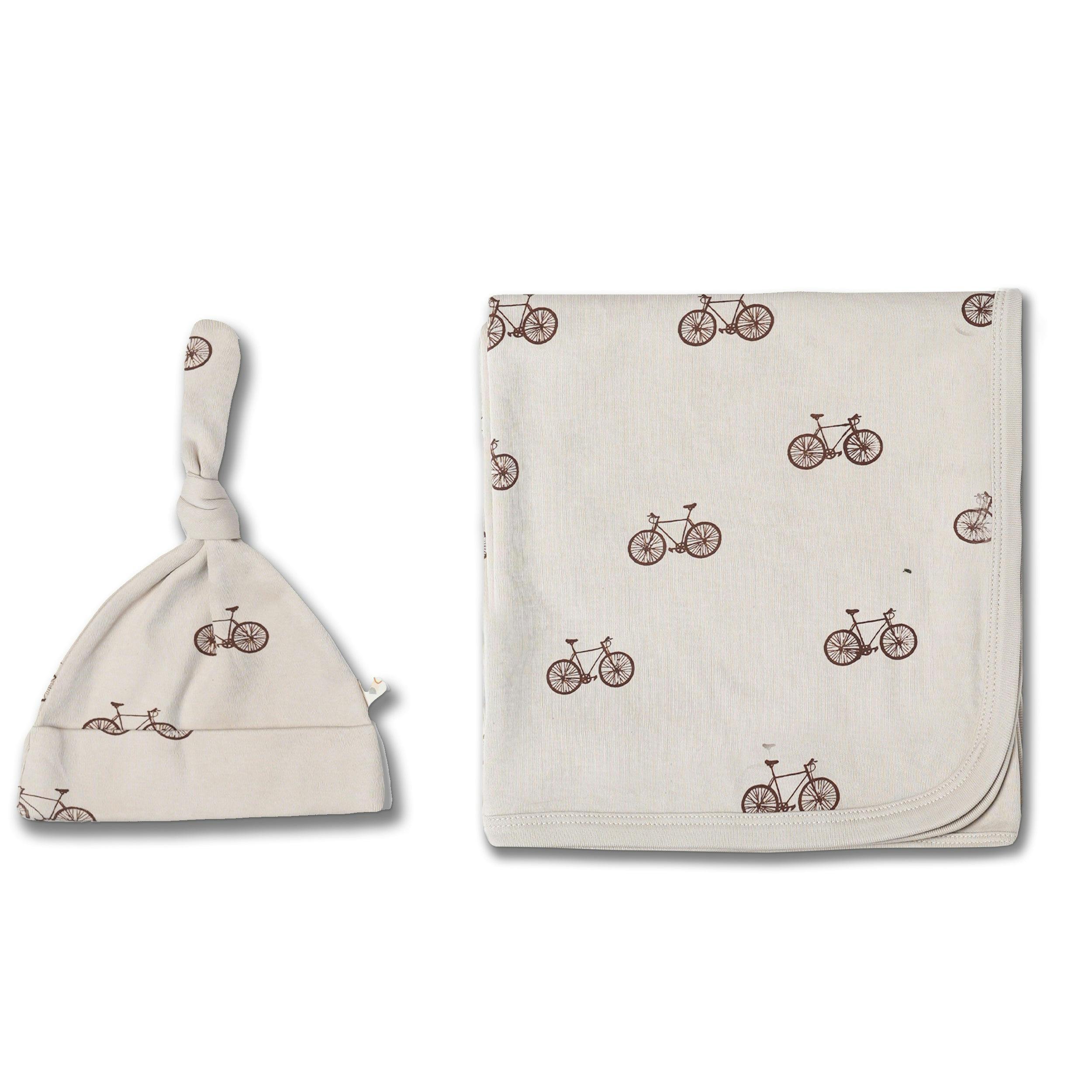 Organic Swaddle Blanket & Hat Set