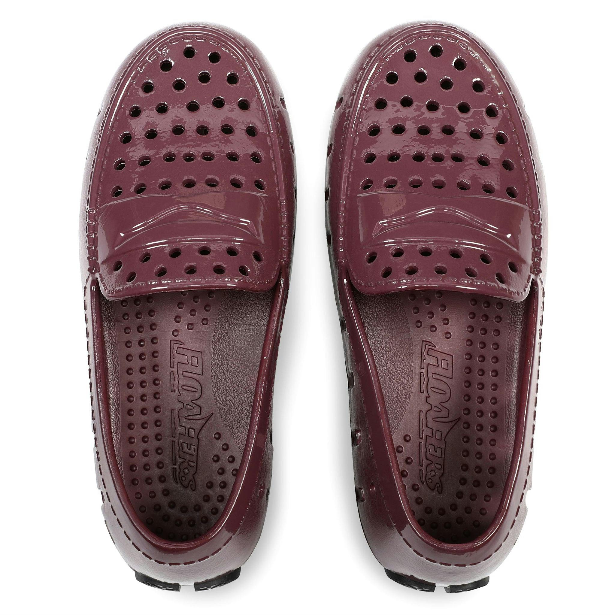 KIDS BURGUNDY PATENT/BLACK PRODIGY DRIVER