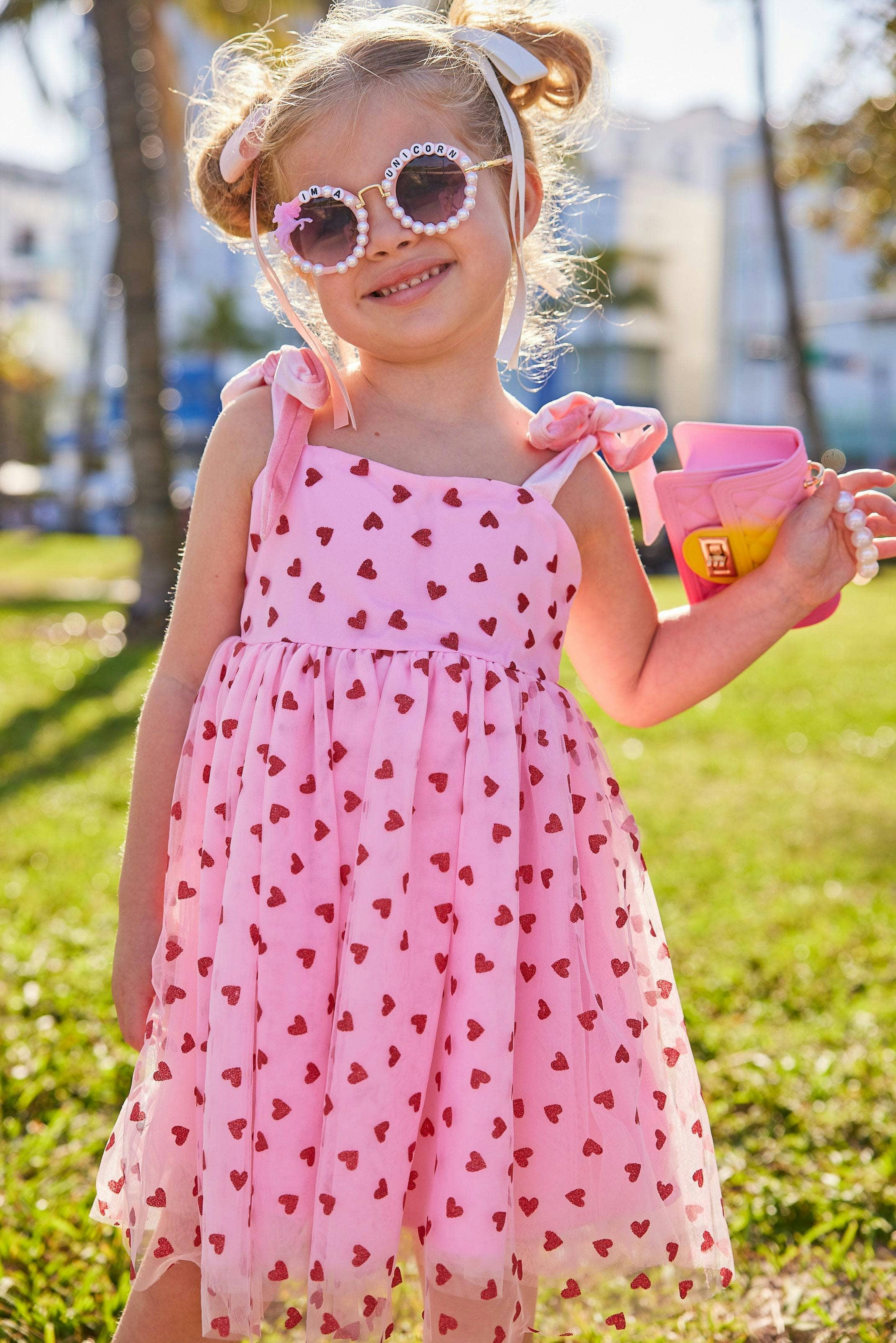 Women's Pink Hearts Tank Dress