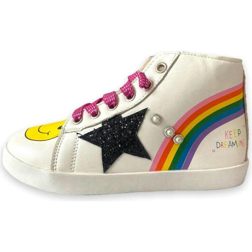 Rainbow Smiley Hi Top Sneaker