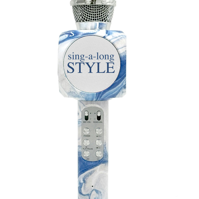 Blue Swirl Bundle-Karaoke Microphone & Boom Box