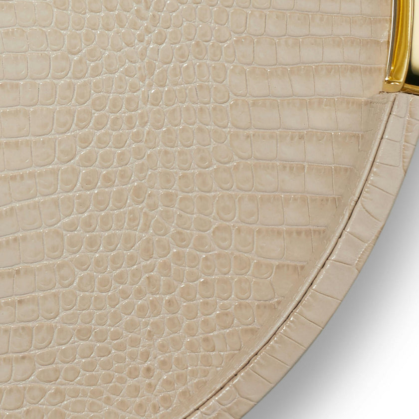 Carina Croc Leather Small Round Tray