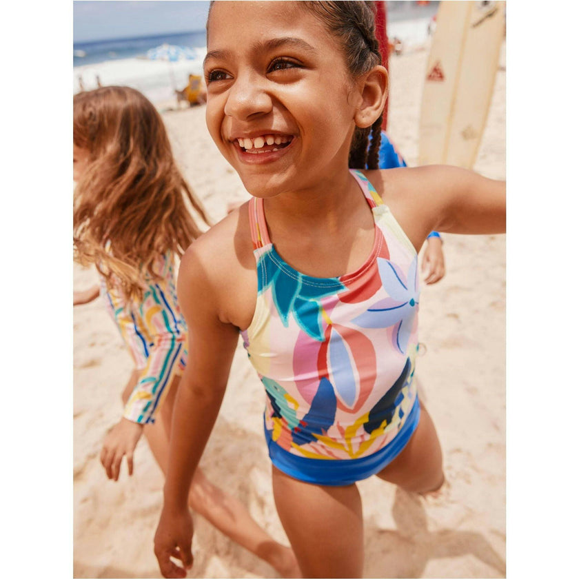 Cross Back Tankini Top, Pink