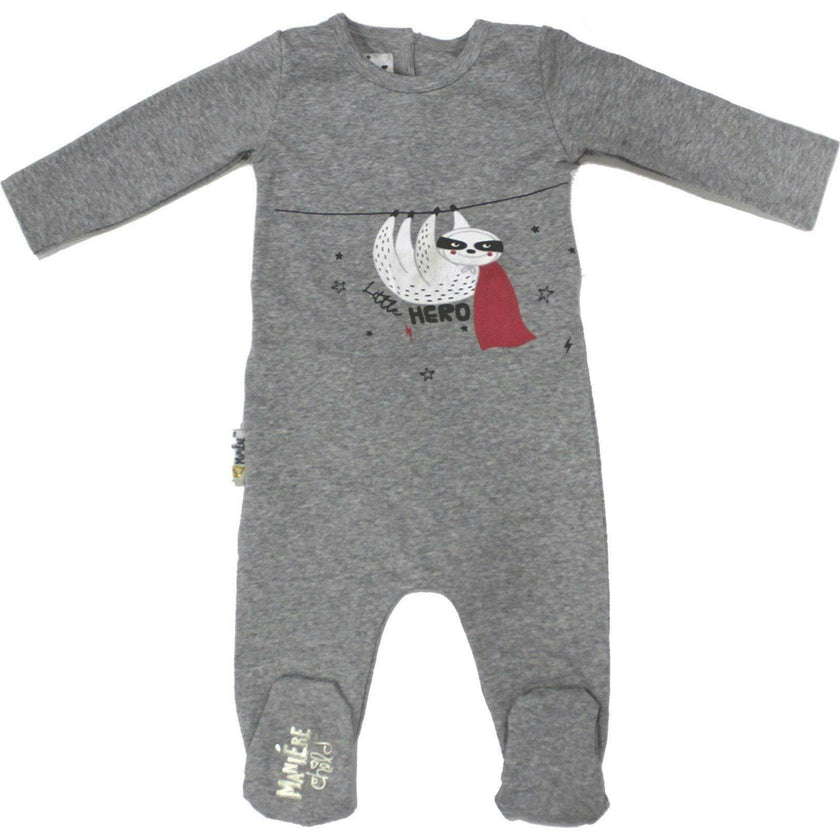 Little Hero Racoon Print Cotton Footie