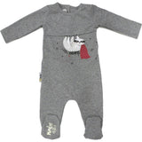 Little Hero Racoon Print Cotton Footie