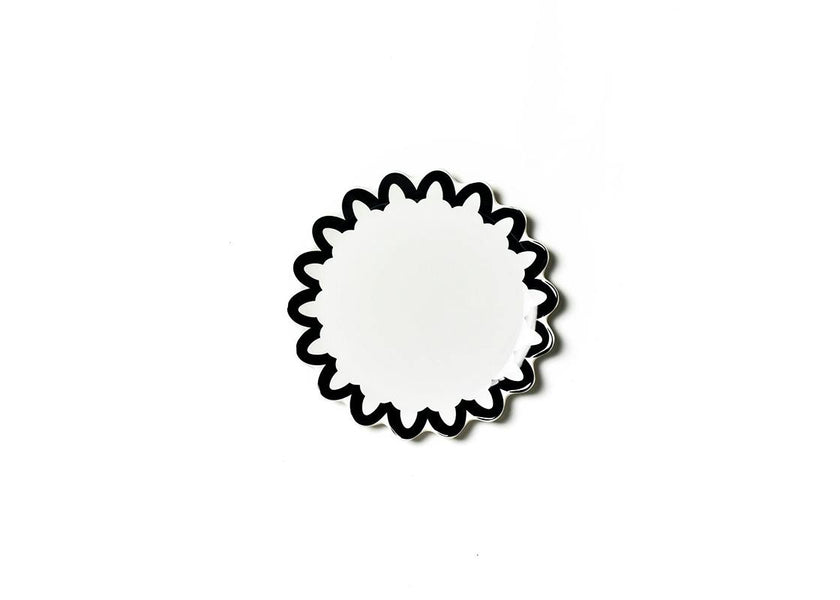Black Arabesque Trim Scallop Salad Plate