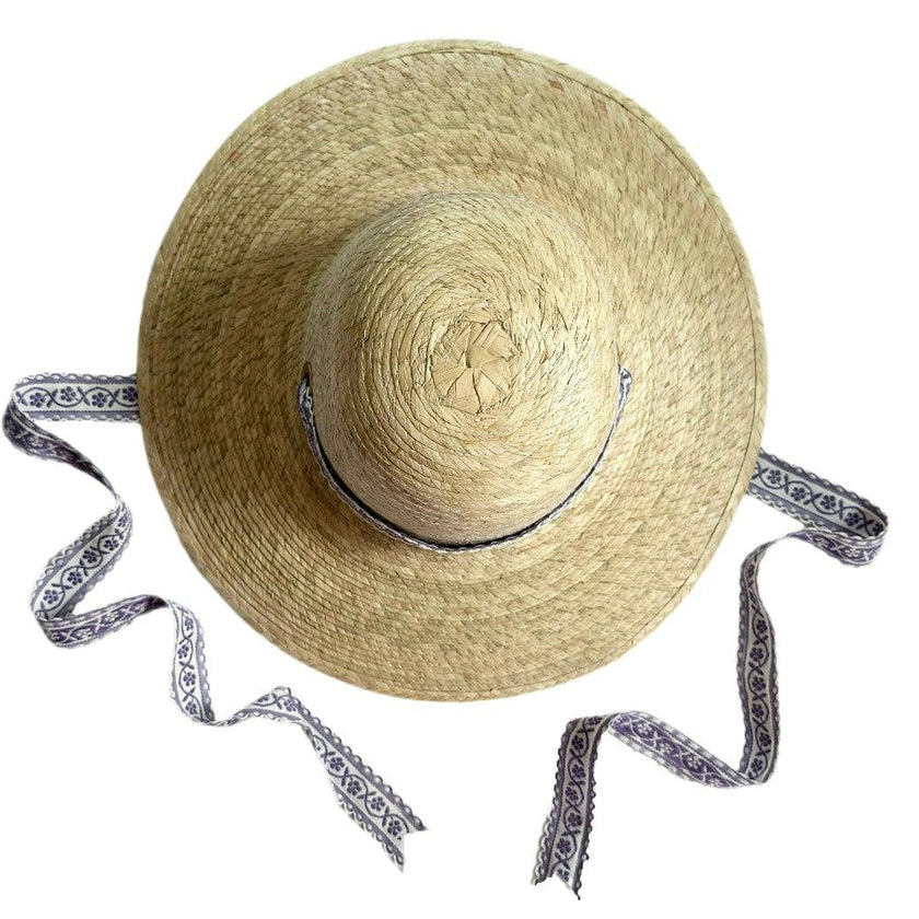 Buttercup Little Girl’s Hat - Vintage Periwinkle Ribbon