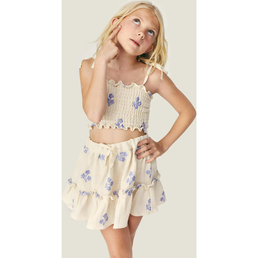 Mipounet SS26 Sandrine, Skirt Ecru Blue