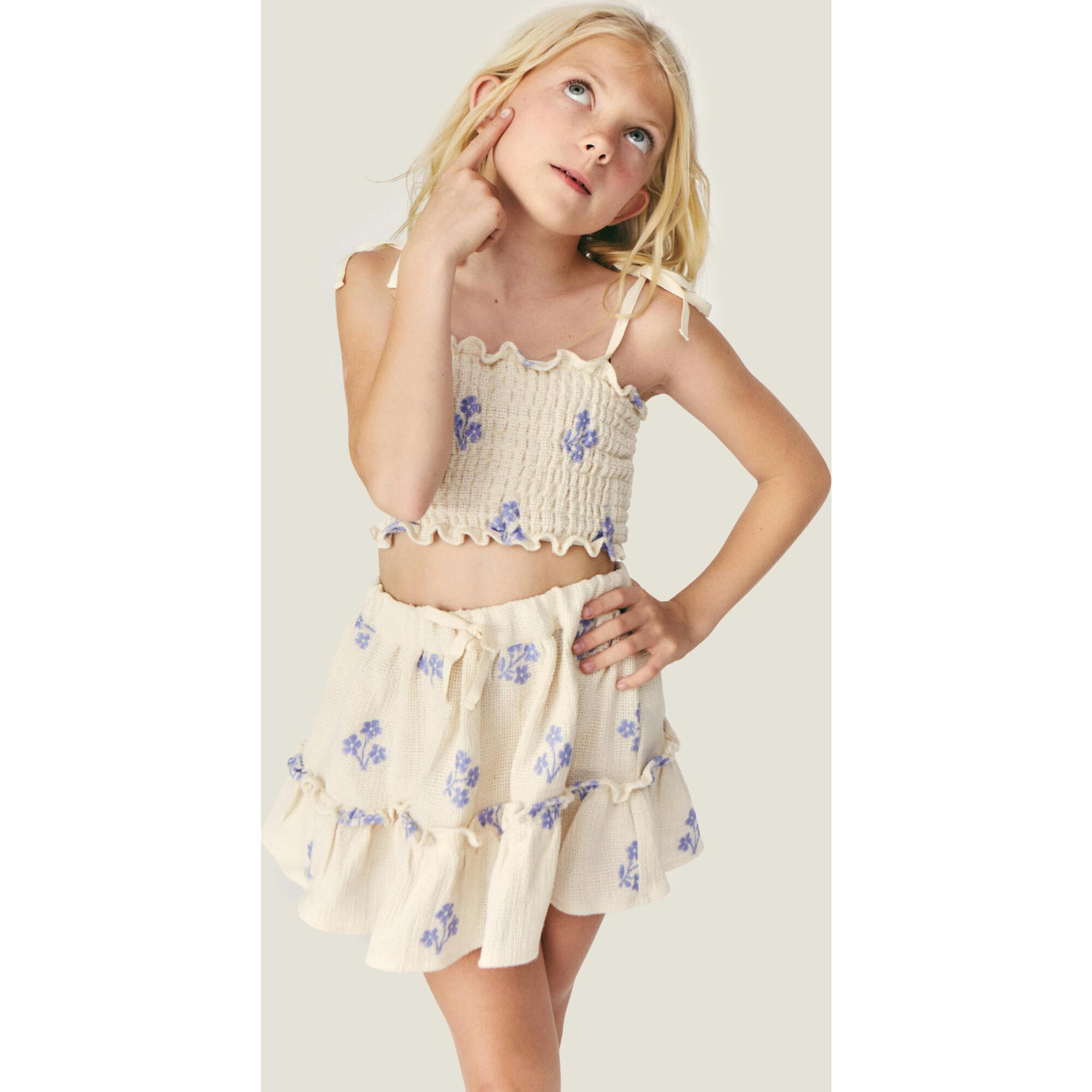 Mipounet SS26 Sandrine, Skirt Ecru Blue