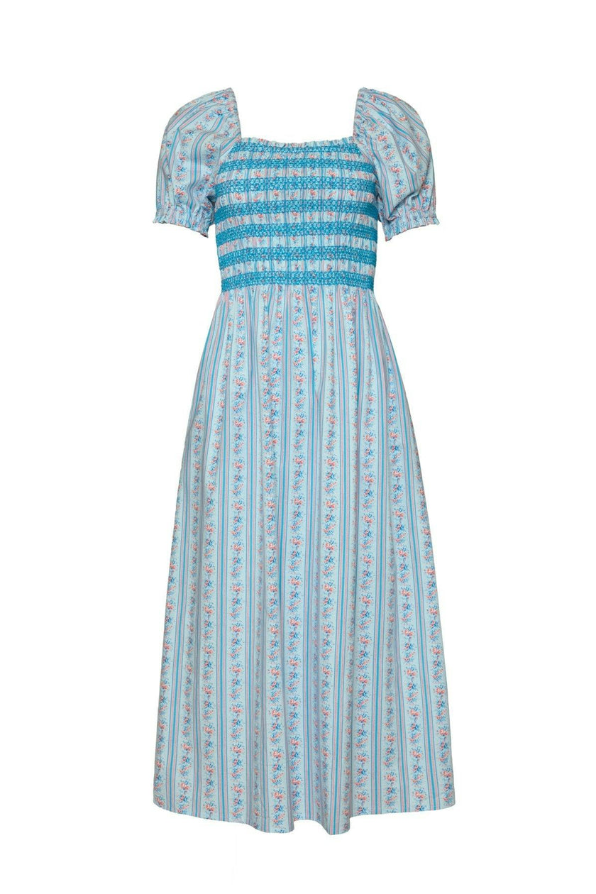 Sunday Best Dress in Rosette Linear Stripe