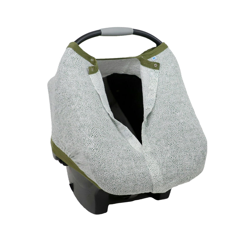 Cotton Muslin Car Seat Canopy - Green Seed