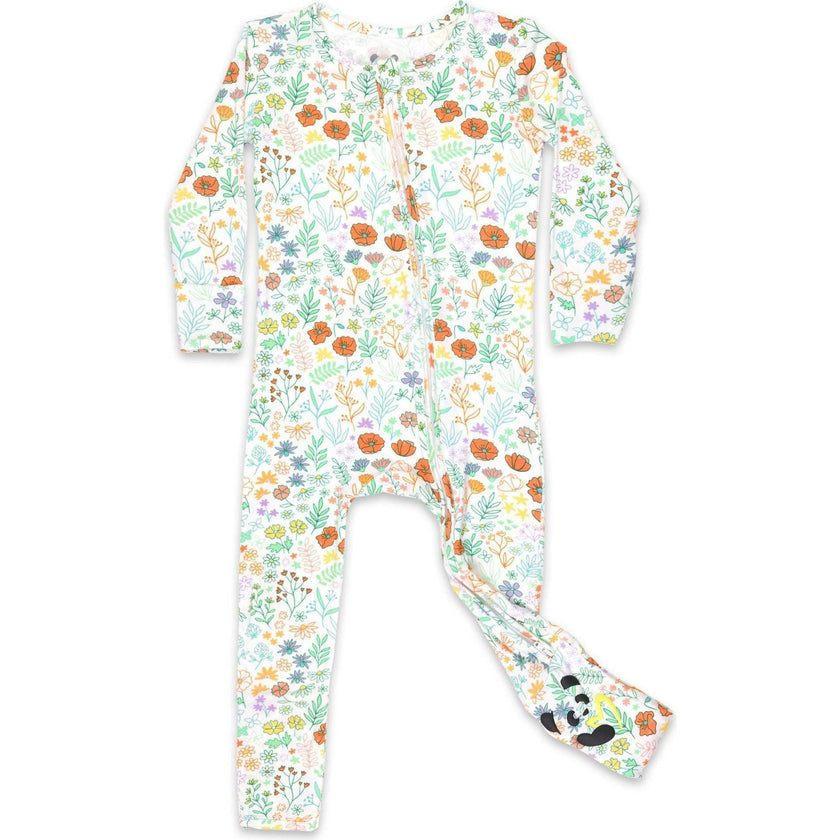 Summer Floral Bamboo Convertible Footie