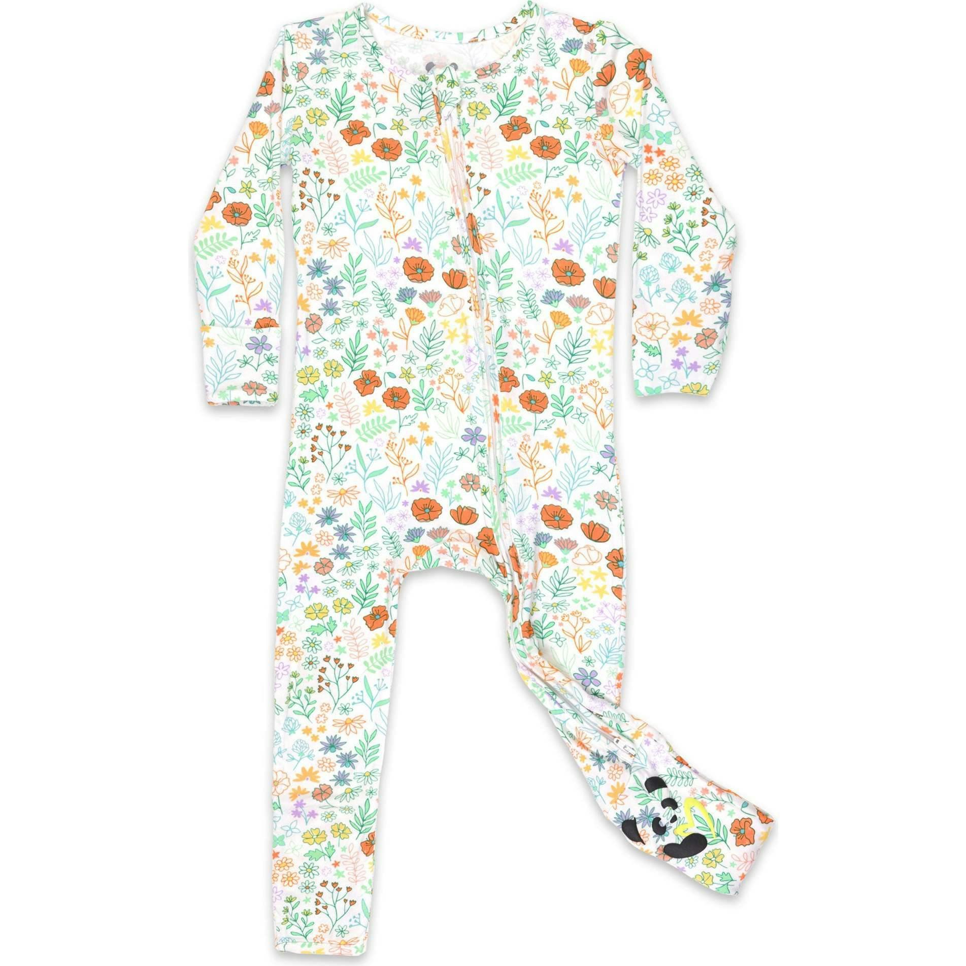 Summer Floral Bamboo Convertible Footie