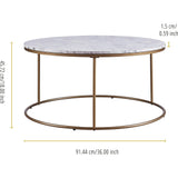 Marmo Modern Marble-Look Round Coffee Table