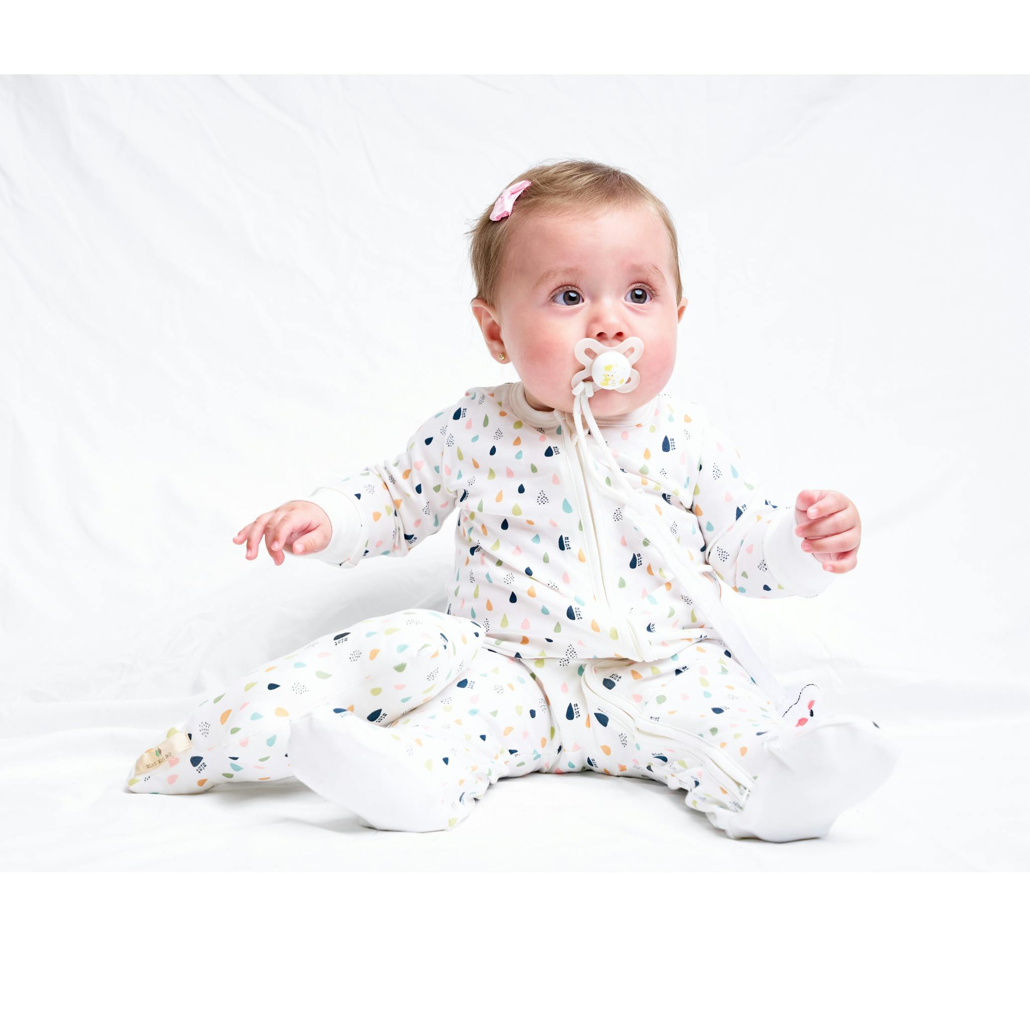 Tiny Drops Zip-up Baby Bodysuit