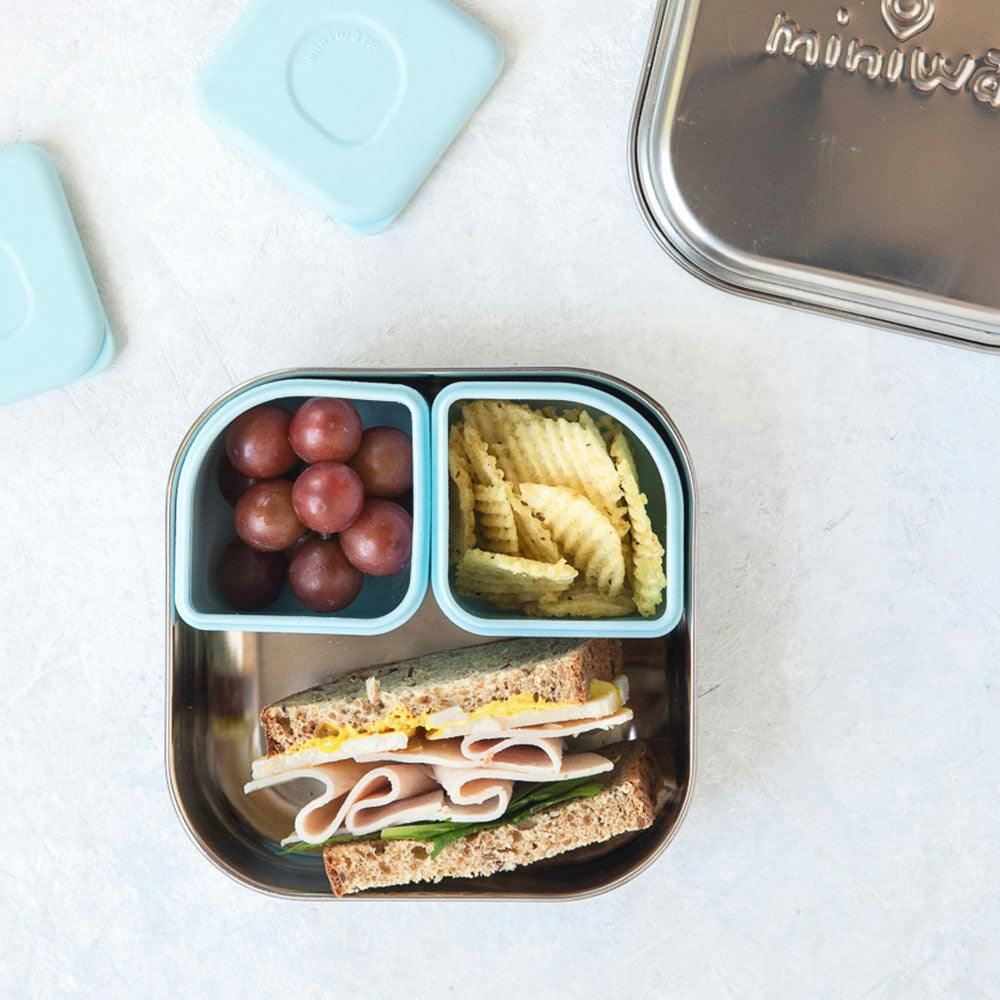 GrowBento: All Ages Bento Box - Chrome + Aqua
