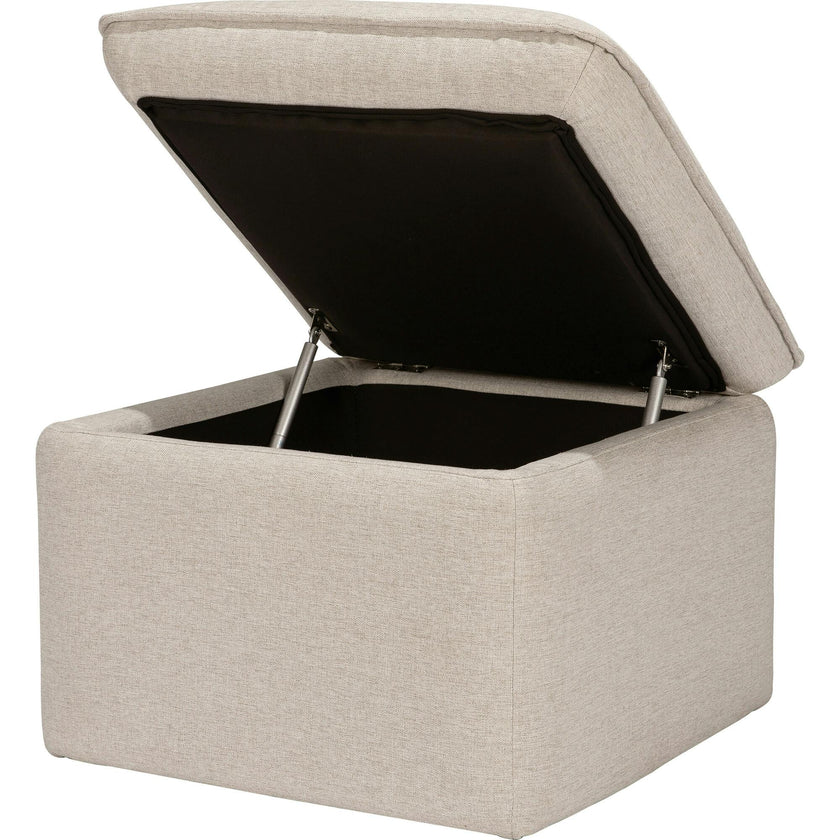 Cali Eco-Performance Fabric Storage Ottoman With USB Port