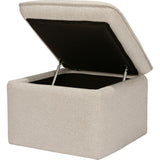 Cali Eco-Performance Fabric Storage Ottoman With USB Port