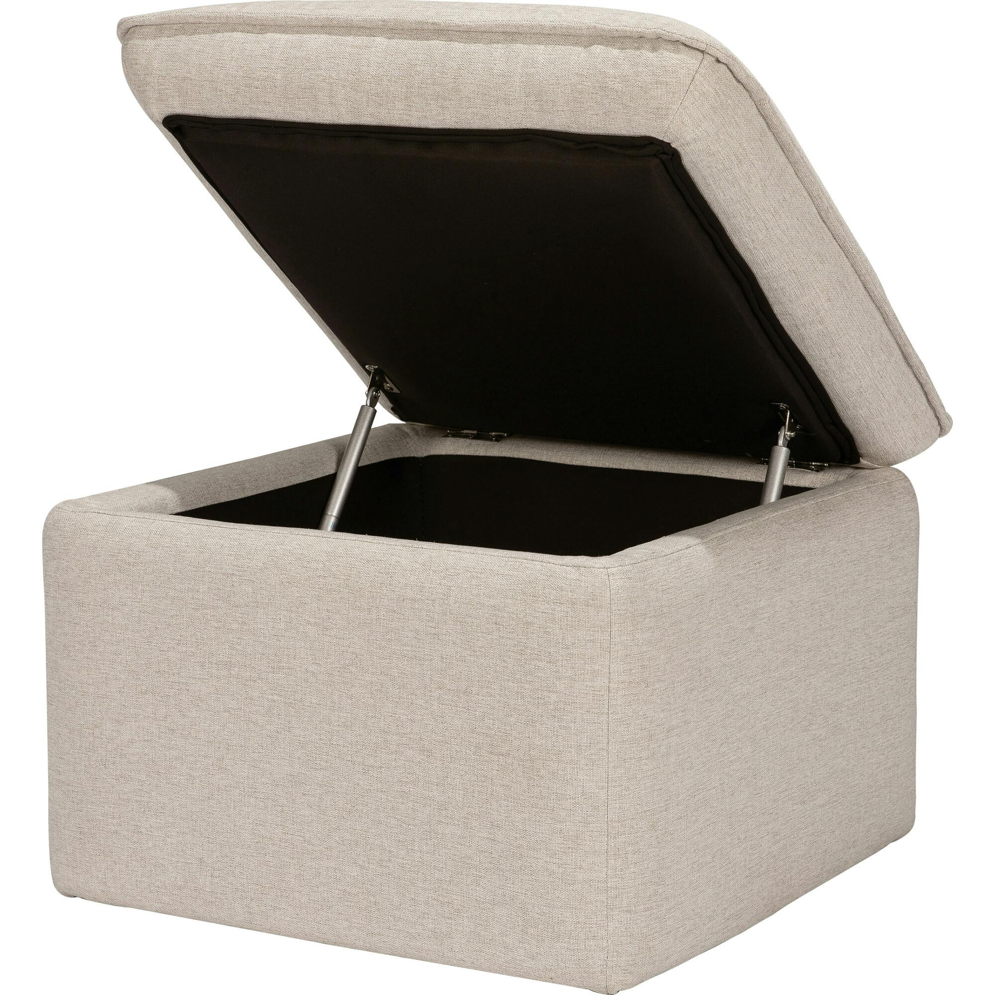 Cali Eco-Performance Fabric Storage Ottoman With USB Port