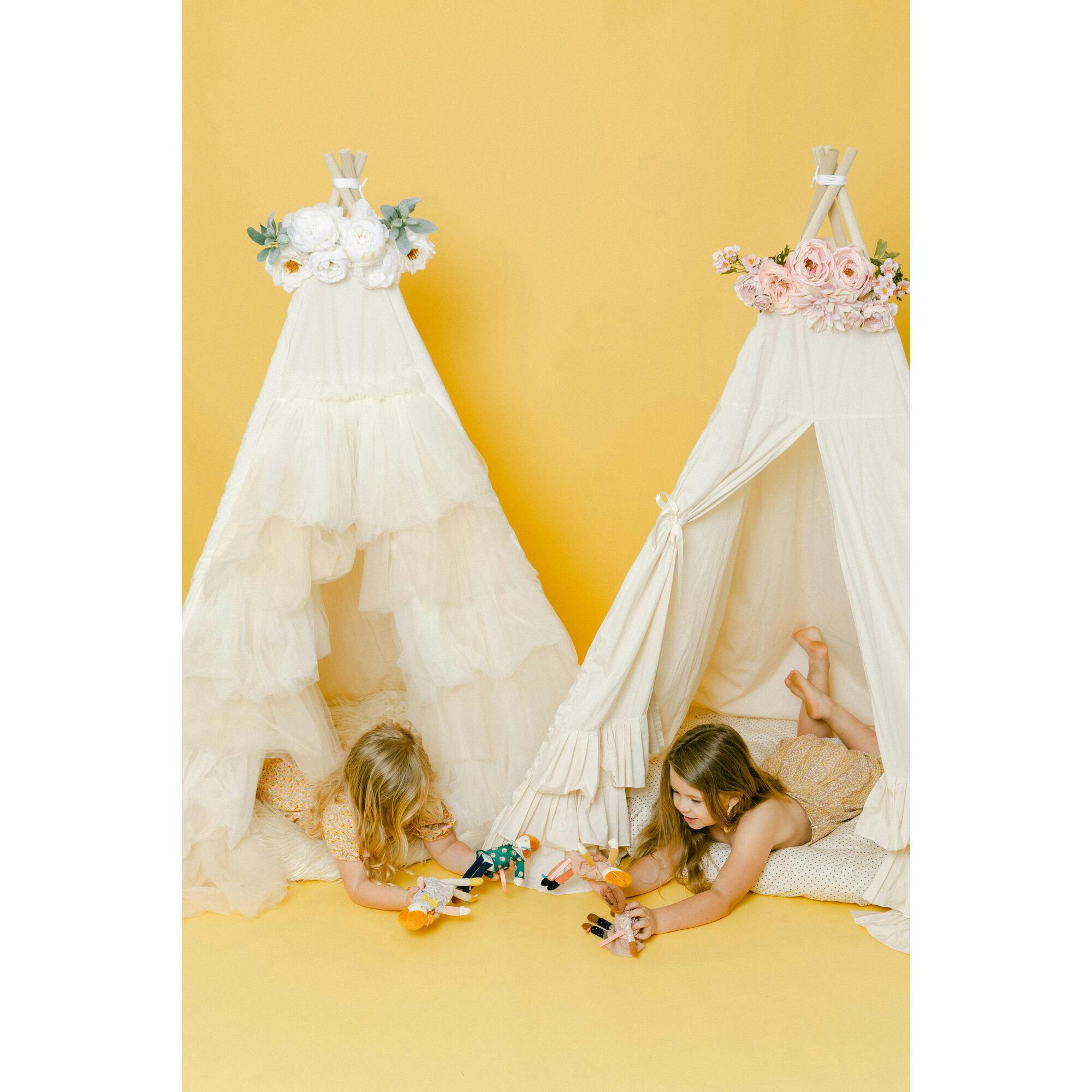 Ivory Ruffle Tulle Play Tent